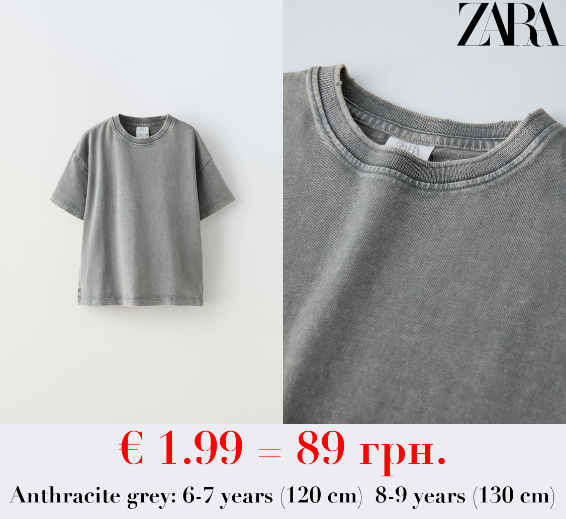 FADED-EFFECT HEAVY WEIGHT T-SHIRT