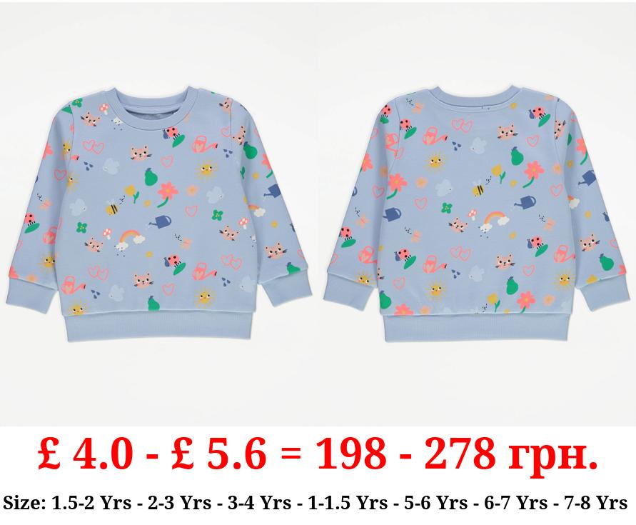 Pale Blue Gardening Rainbow Sweatshirt