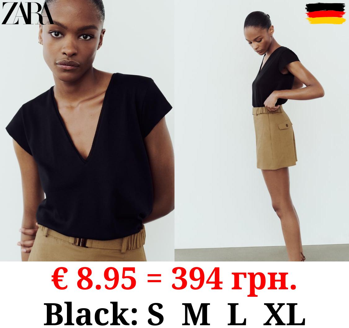 V-NECK COTTON T-SHIRT