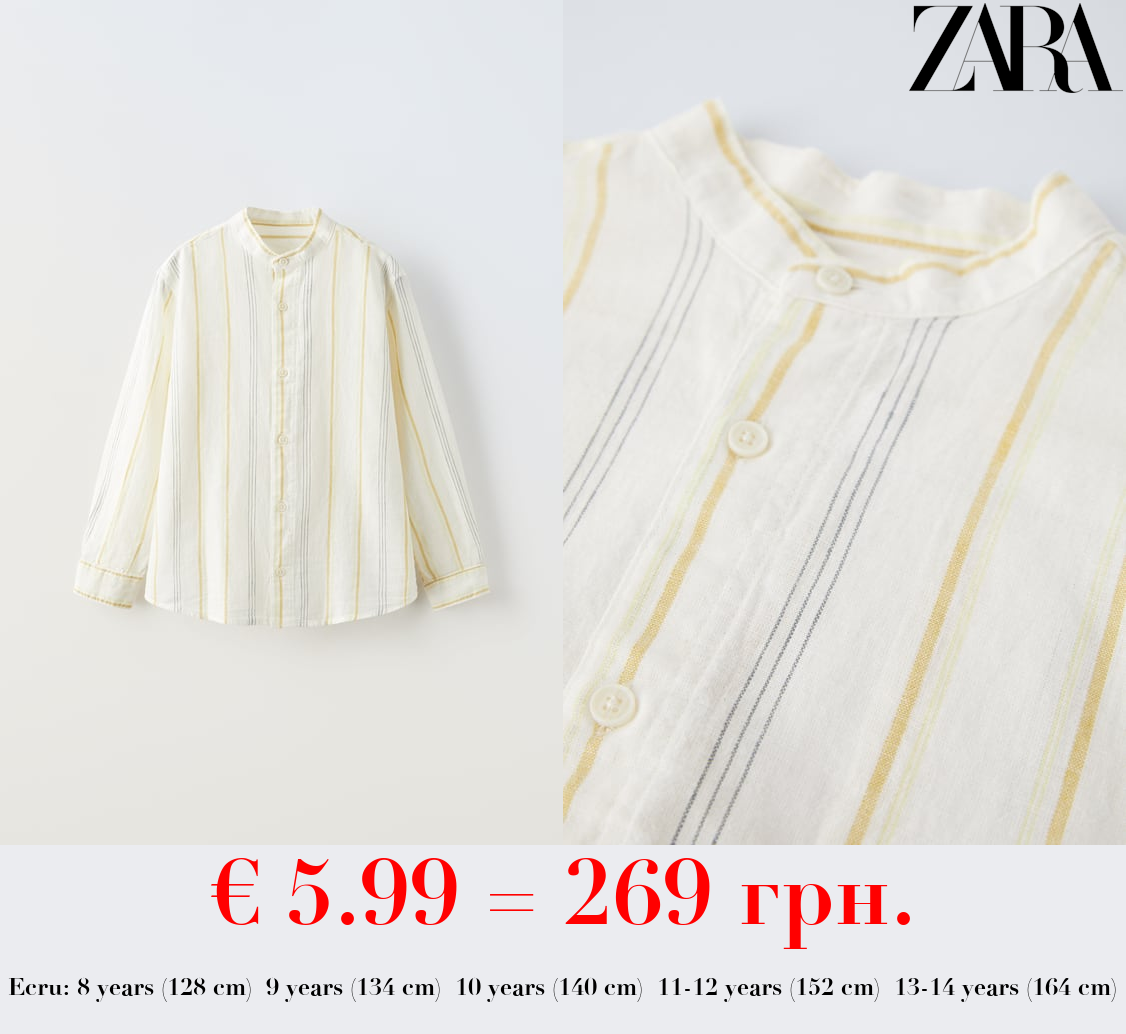 STRIPED LINEN BLEND SHIRT