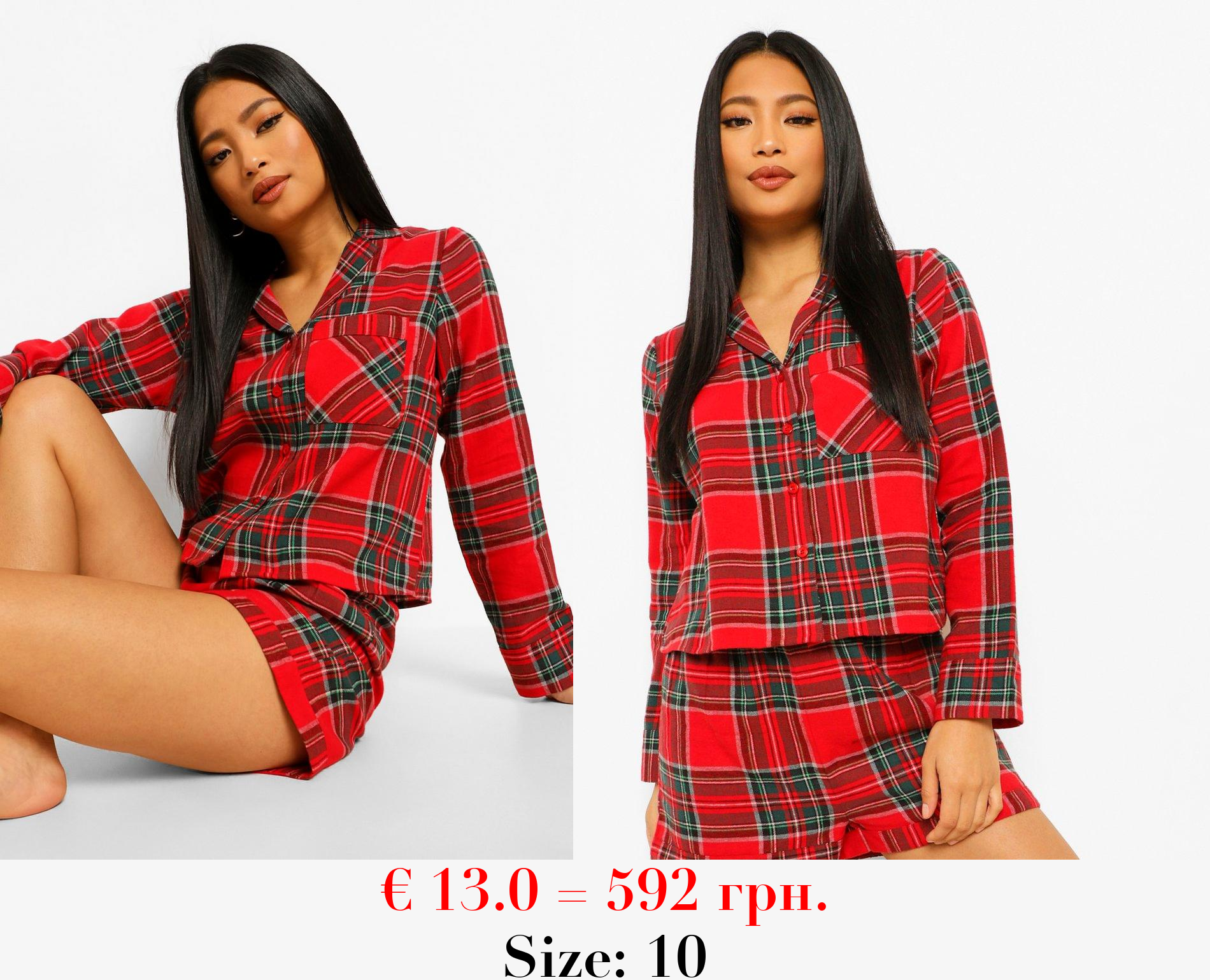 Petite Christmas Check Short PJ Set
