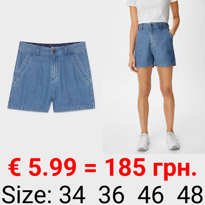 Jeans-Shorts mit Hanffasern