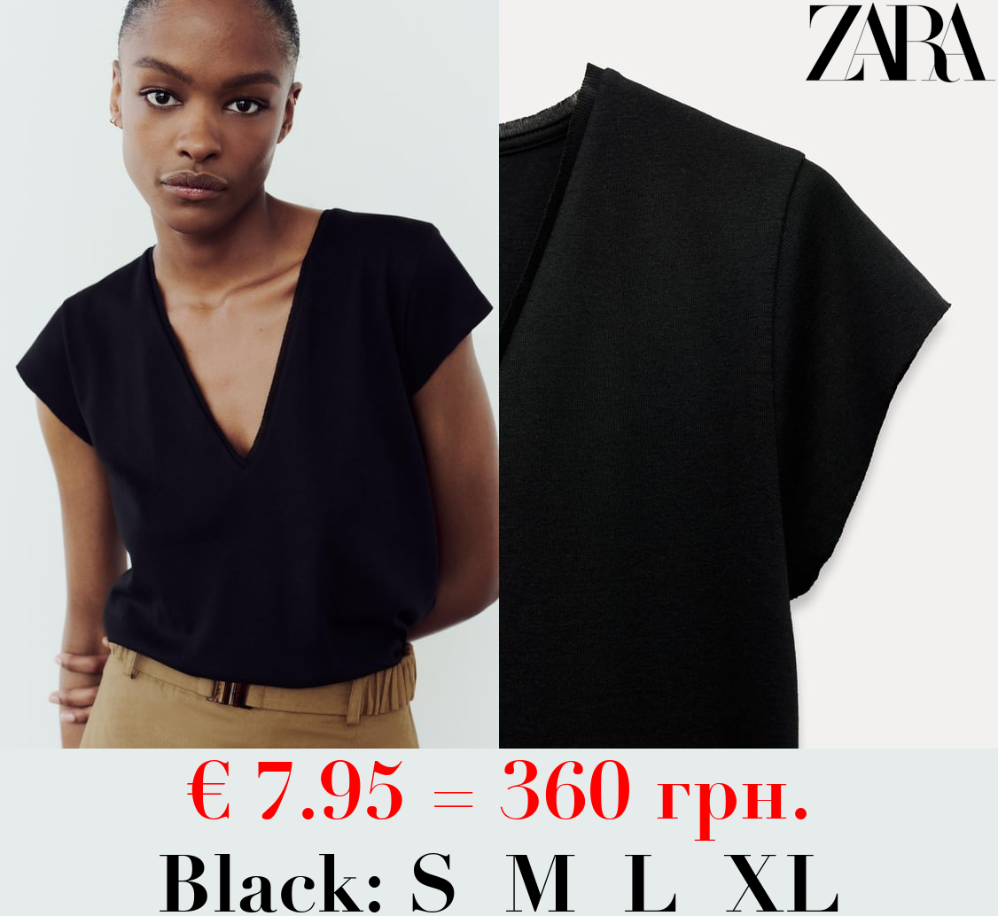 V-NECK COTTON T-SHIRT