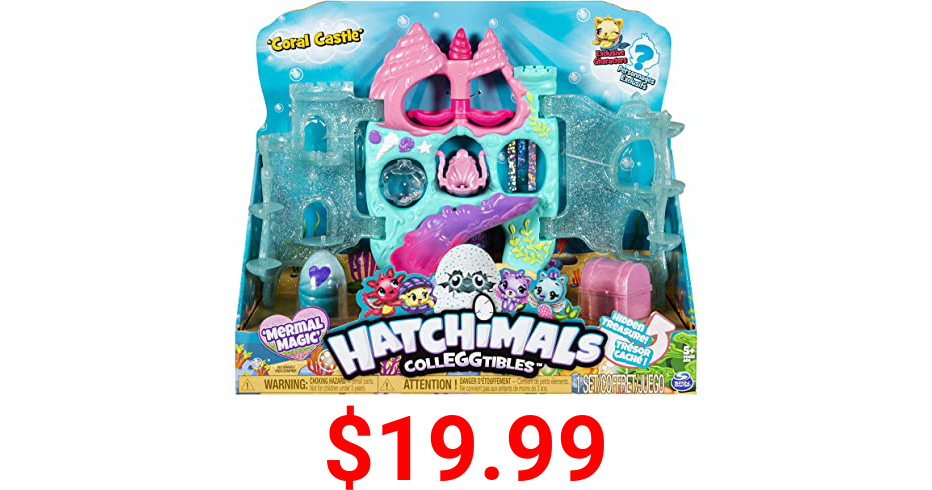 Hatchimals CollEGGtibles, Coral Castle Fold Open Playset with Exclusive Mermal Character (Amazon Exclusive Set), Girl Toys, Girls Gifts for Ages 5 and up
