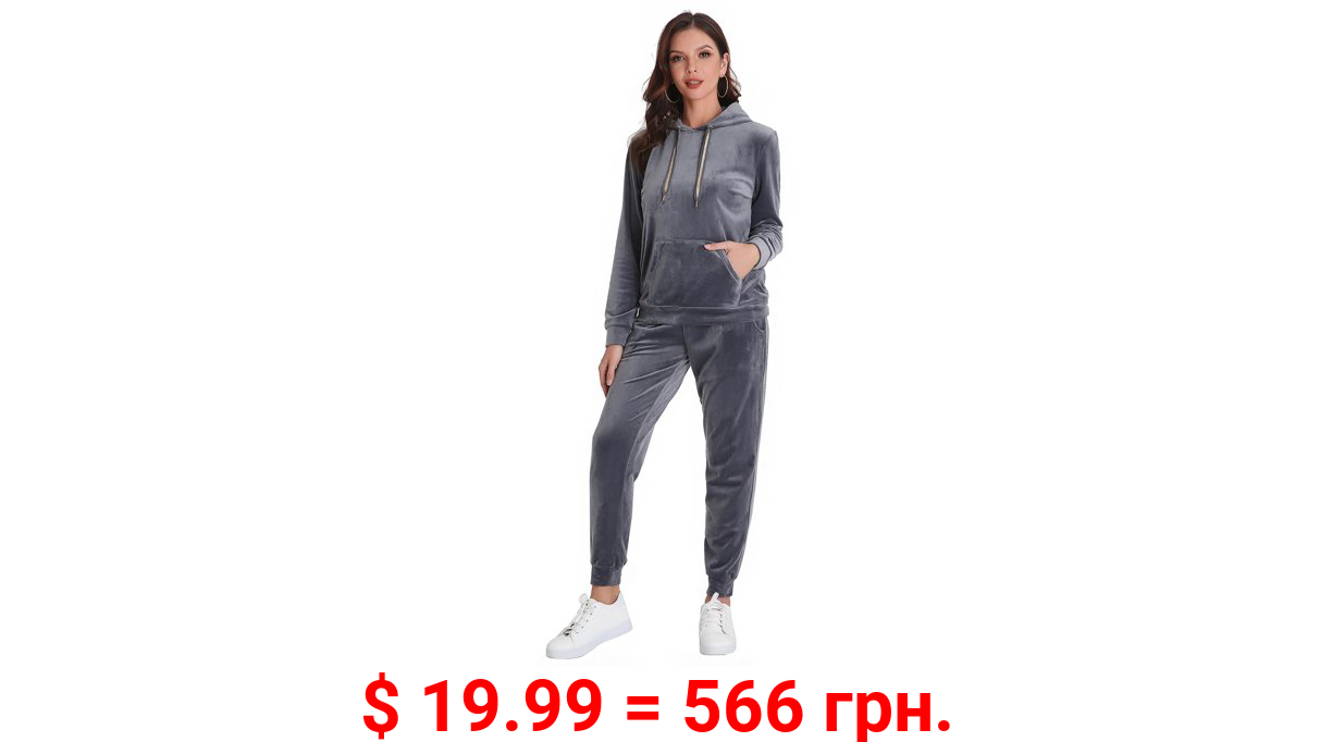 Richie House Sweatsuit Set Women's Velour Hoodie Sport 2P Tracksuits Outfits S-XL RHW2887-A-M