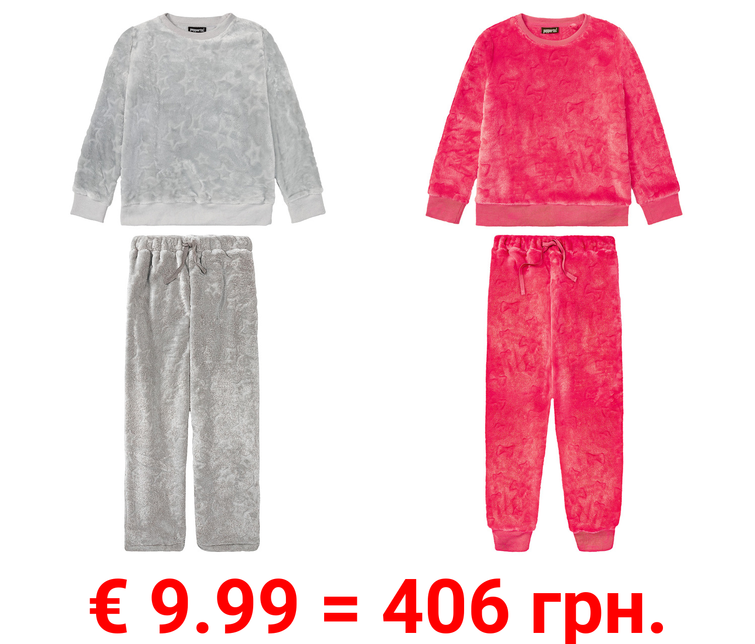 pepperts Mädchen Loungwear Set, aus Teddyplüsch
