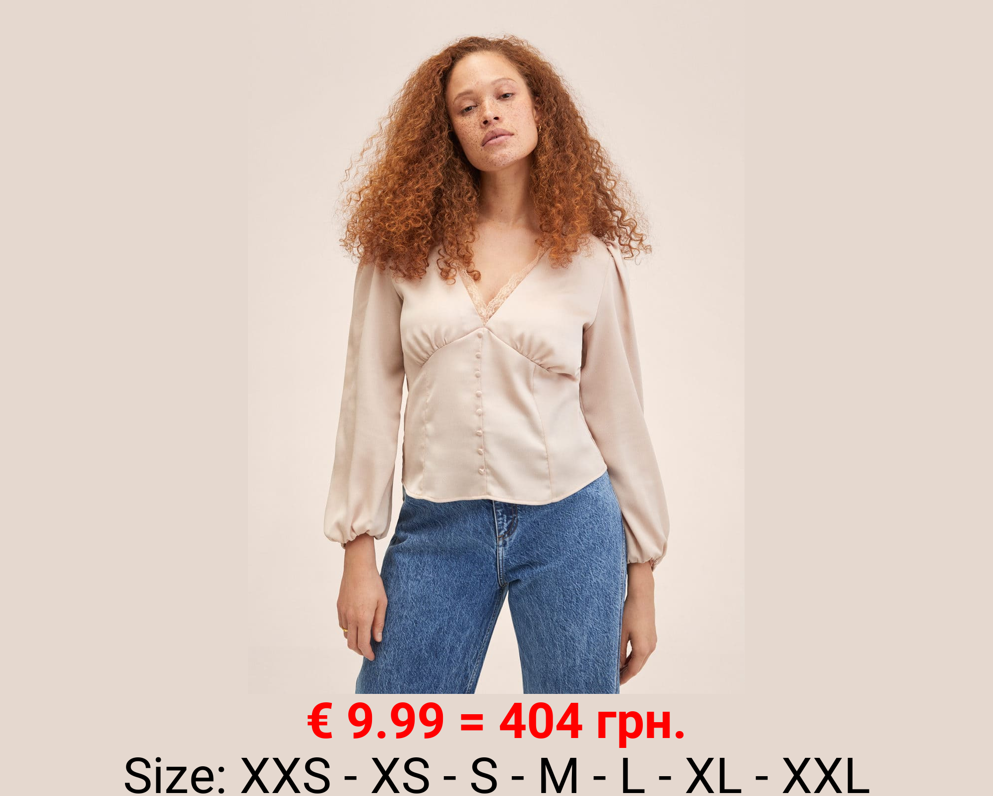 Blusa satinada botones