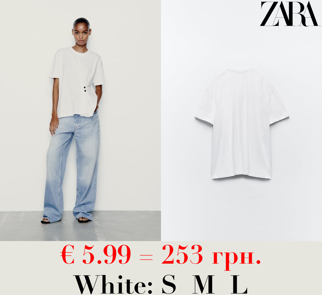 COTTON T-SHIRT WITH SNAP BUTTONS