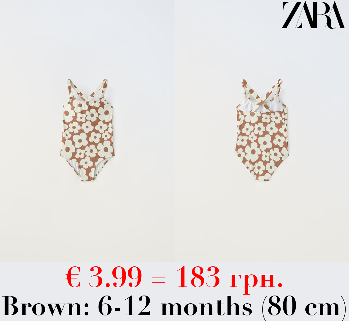 6 MONTHS - 6 YEARS/ FLORAL PRINT SWIMSUIT