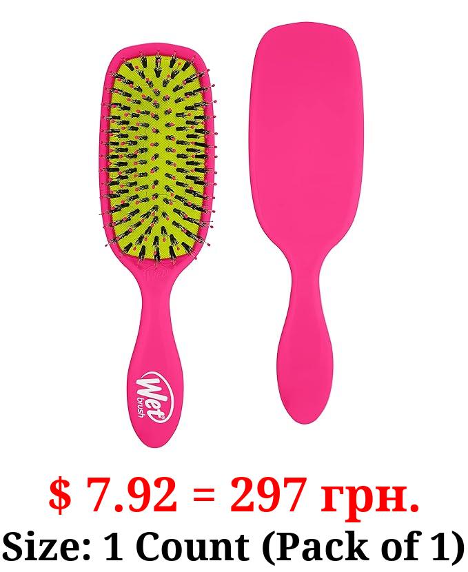 Wet Brush Shine Enhancer Hair Brush – Pink - Exclusive Ultra-soft IntelliFlex Bristles - Natural Boar Bristles Leave Hair Shiny And Smooth For All Hair Types - For Women, Men, Wet And Dry Hair