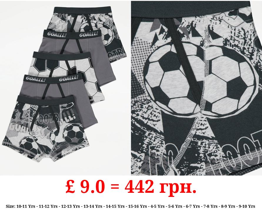 Grey Football Trunks 5 Pack