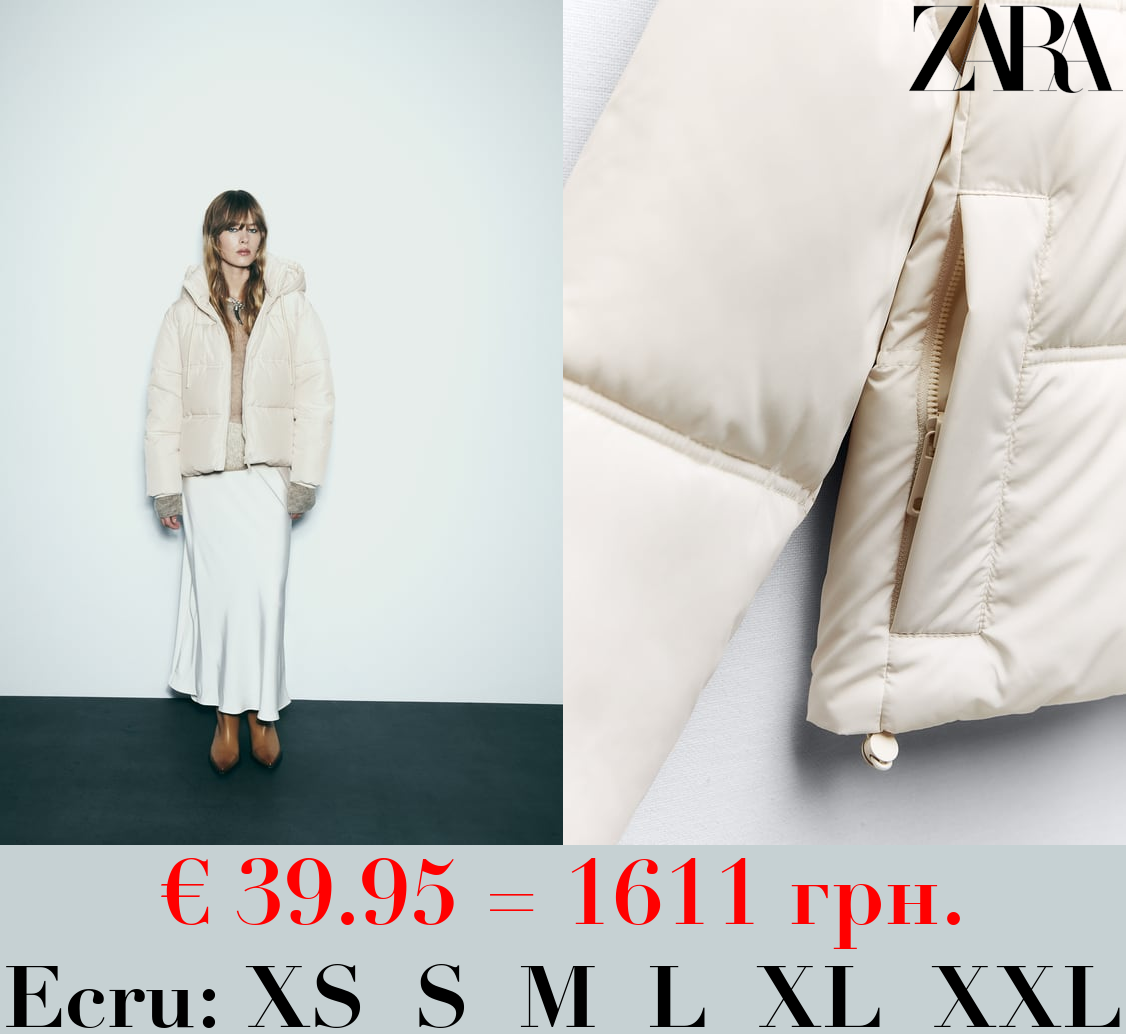 WATER AND WIND PROTECTION CROPPED PUFFER ANORAK