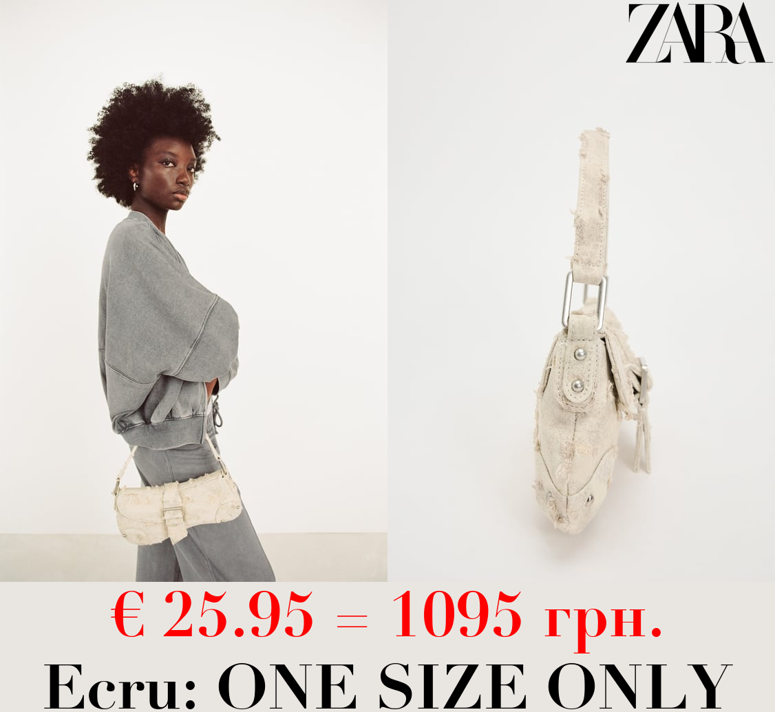 DISTRESSED ASYMMETRIC SHOULDER BAG