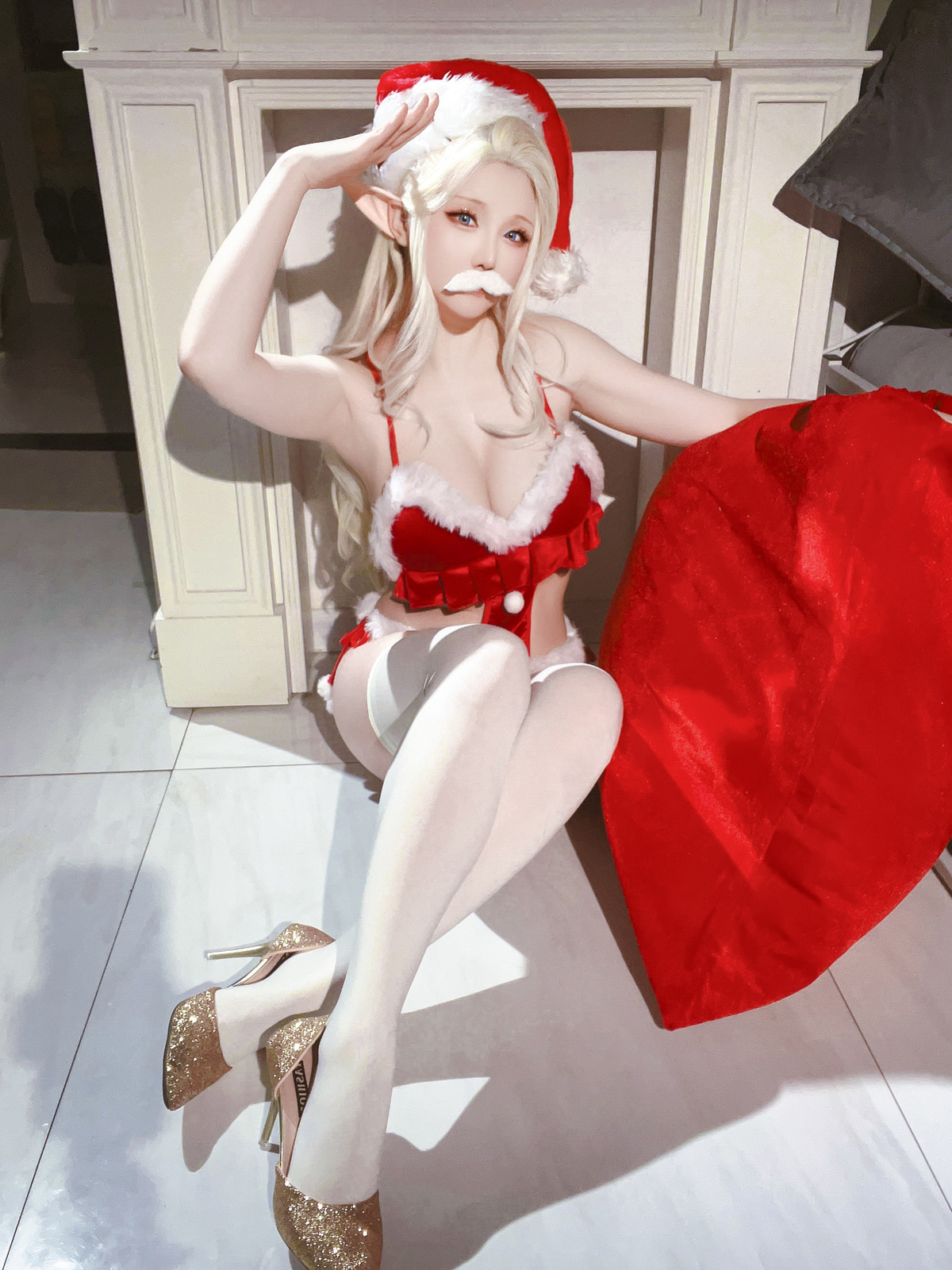 Cosplay 星之迟迟Hoshilily 圣诞精灵篇B 圣诞老人 Set.02 49