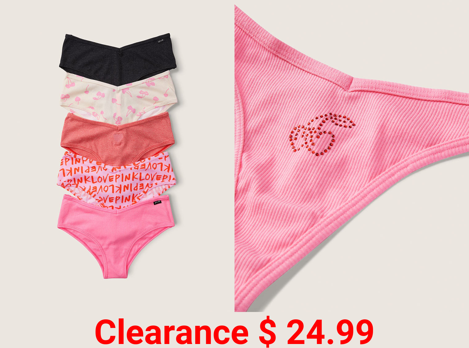 5-Pack Cotton Thong Panty