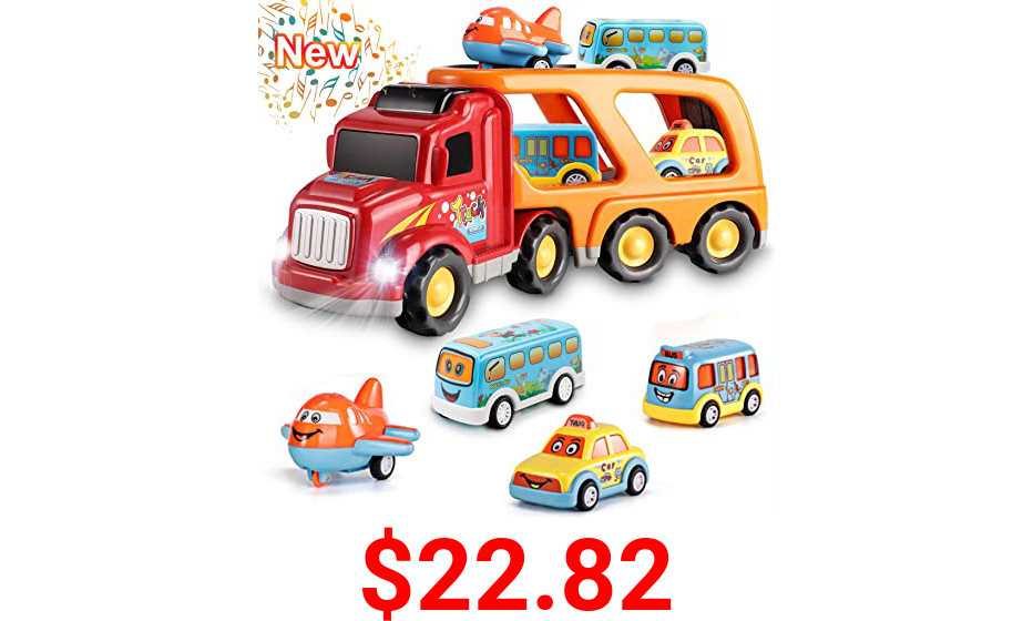 Toddler Toys Car for Boys: Kids Toys for 1 2 3 4 5 6 Year Old Boys | Boy Toys 5 in 1 Carrier Toy Trucks | Toddler Toys Age 2-4 Baby Toys 12-18 Months Christmas Birthday Kids Gift Toddler Toys Age 1-2