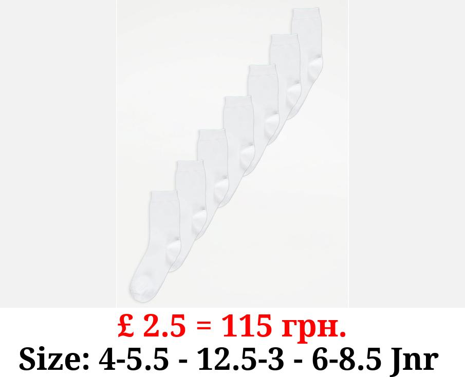 White Cotton Rich Ankle Socks 7 Pack