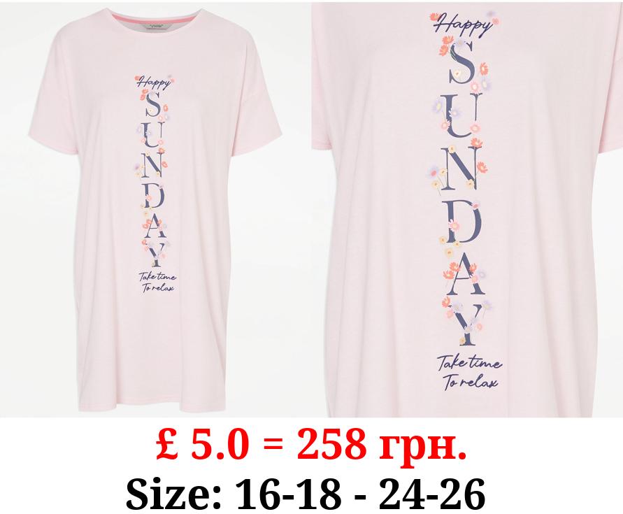 Pink Happy Sunday Flower Nightdress