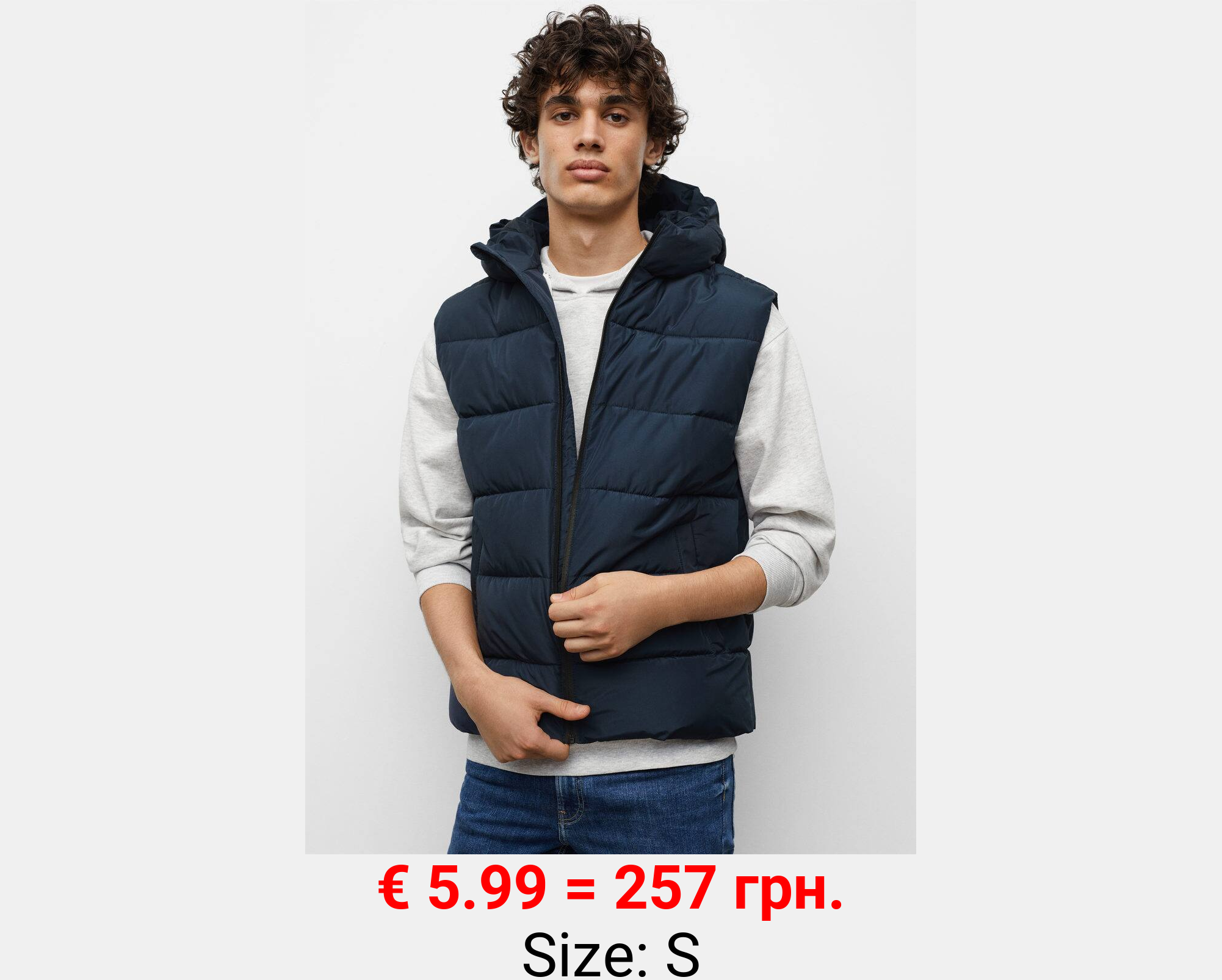 Chaleco capucha plumas