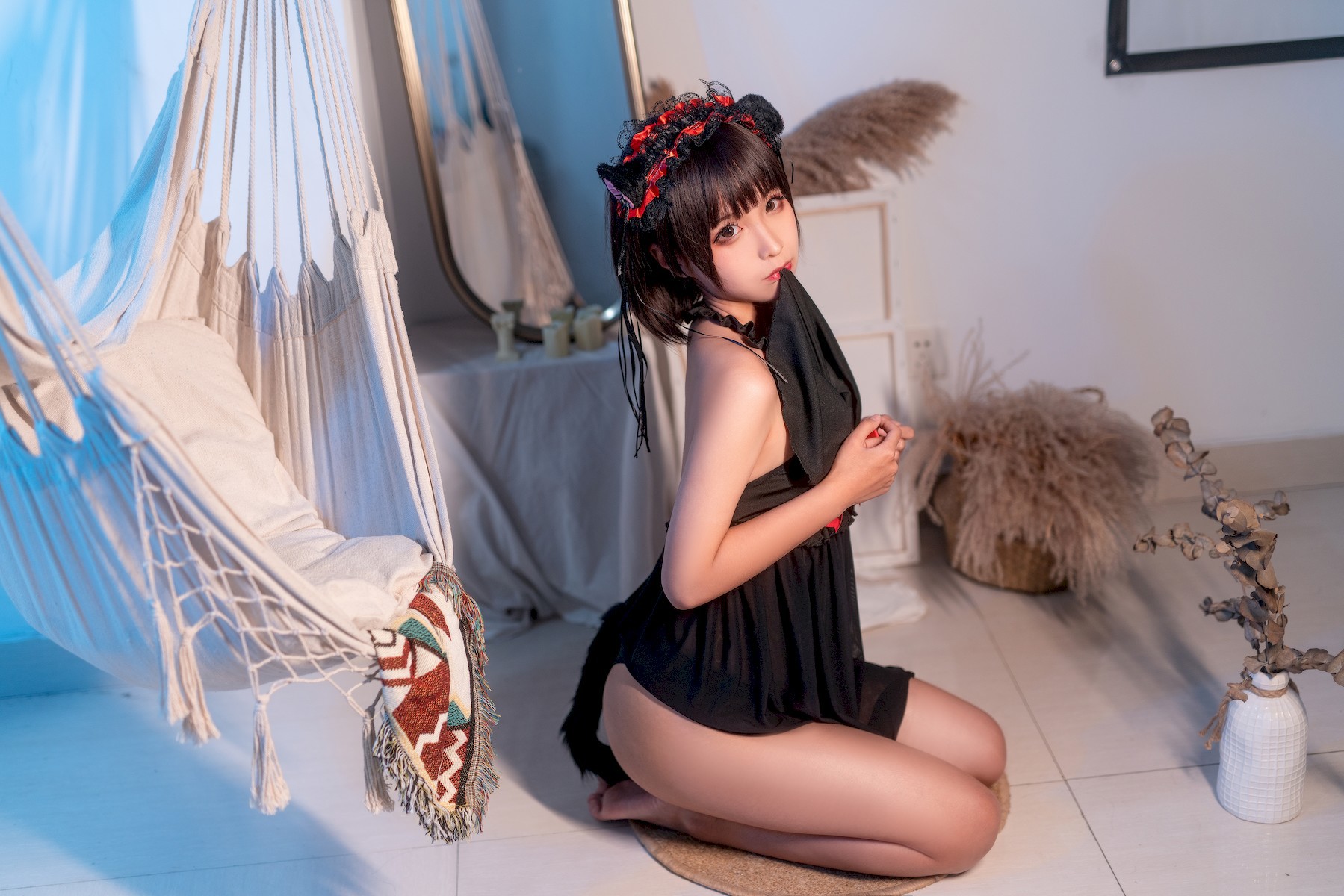 蠢沫沫 Cosplay 黑睡裙 Black Nightdress 12