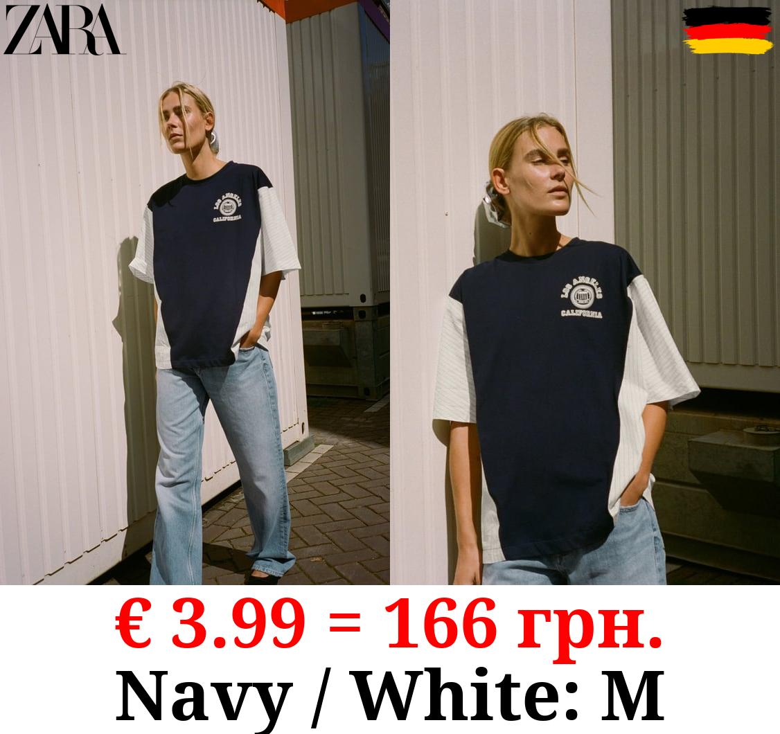 CONTRAST VARSITY T-SHIRT