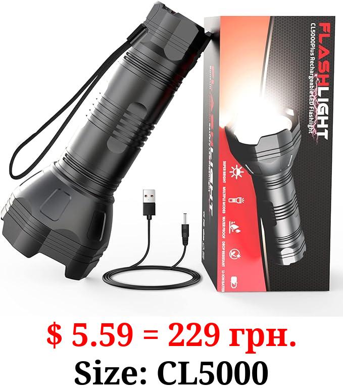 Minorz Rechargeable Flashlight, 800 Lumen, Waterproof, LED, 5 Light Modes, Portable, Easy to Use, Weather Resistant