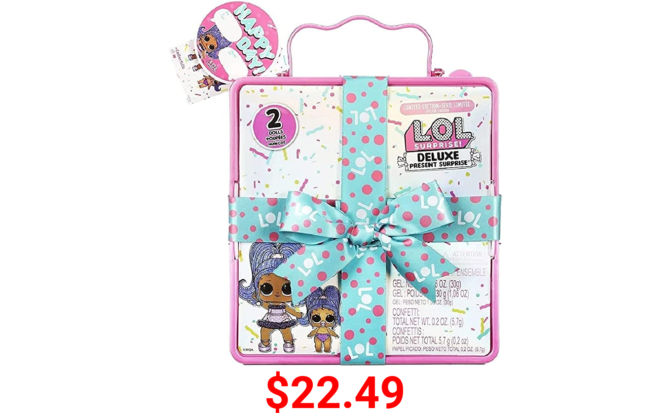 LOL Surprise Deluxe Present Surprise™ Series 2 Slumber Party Theme with Exclusive Doll & Lil Sister