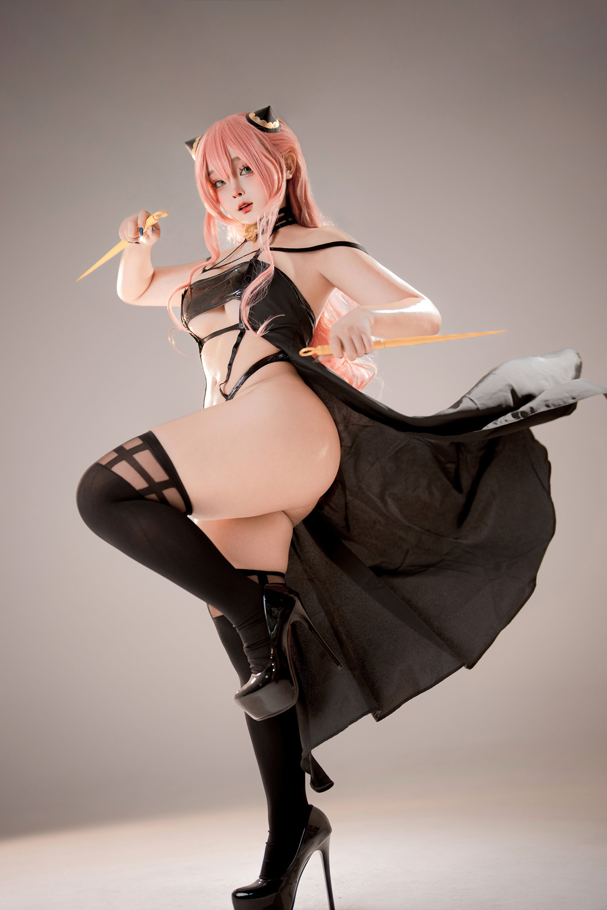 Cosplay SayoMomo小桃 Anya Forger Latex Suit Set.01 2