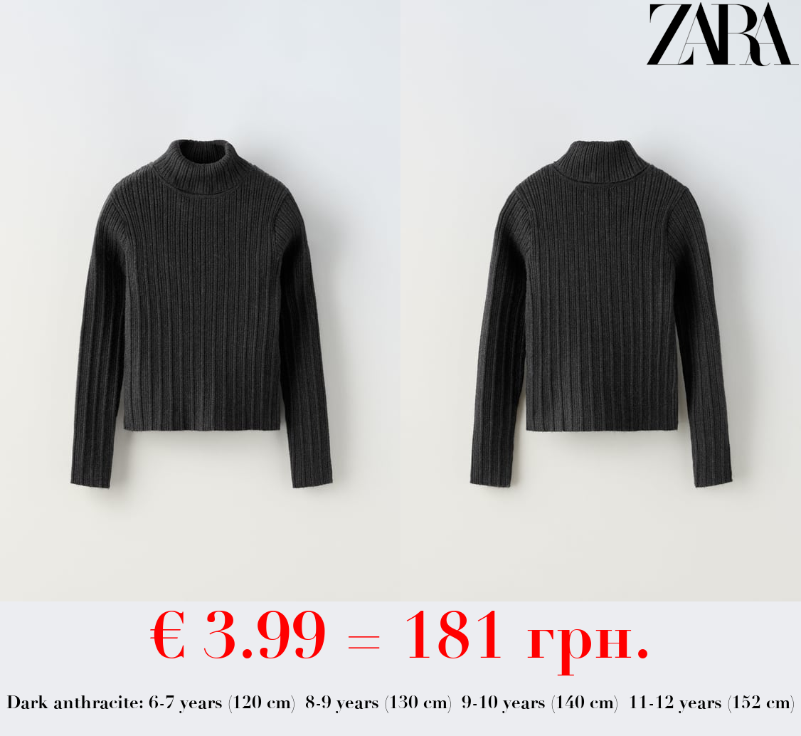 RIBBED TURTLENECK SWEATER