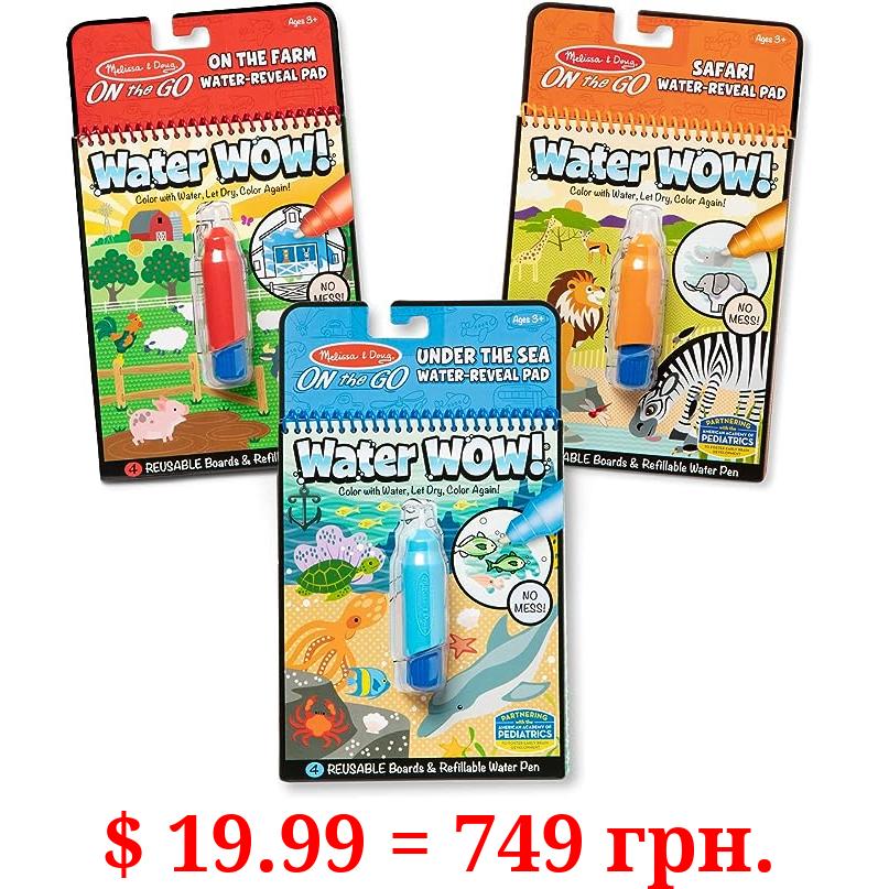 Melissa & Doug Water Wow! - Water Reveal Pad Bundle - Farm, Safari & Under The Sea