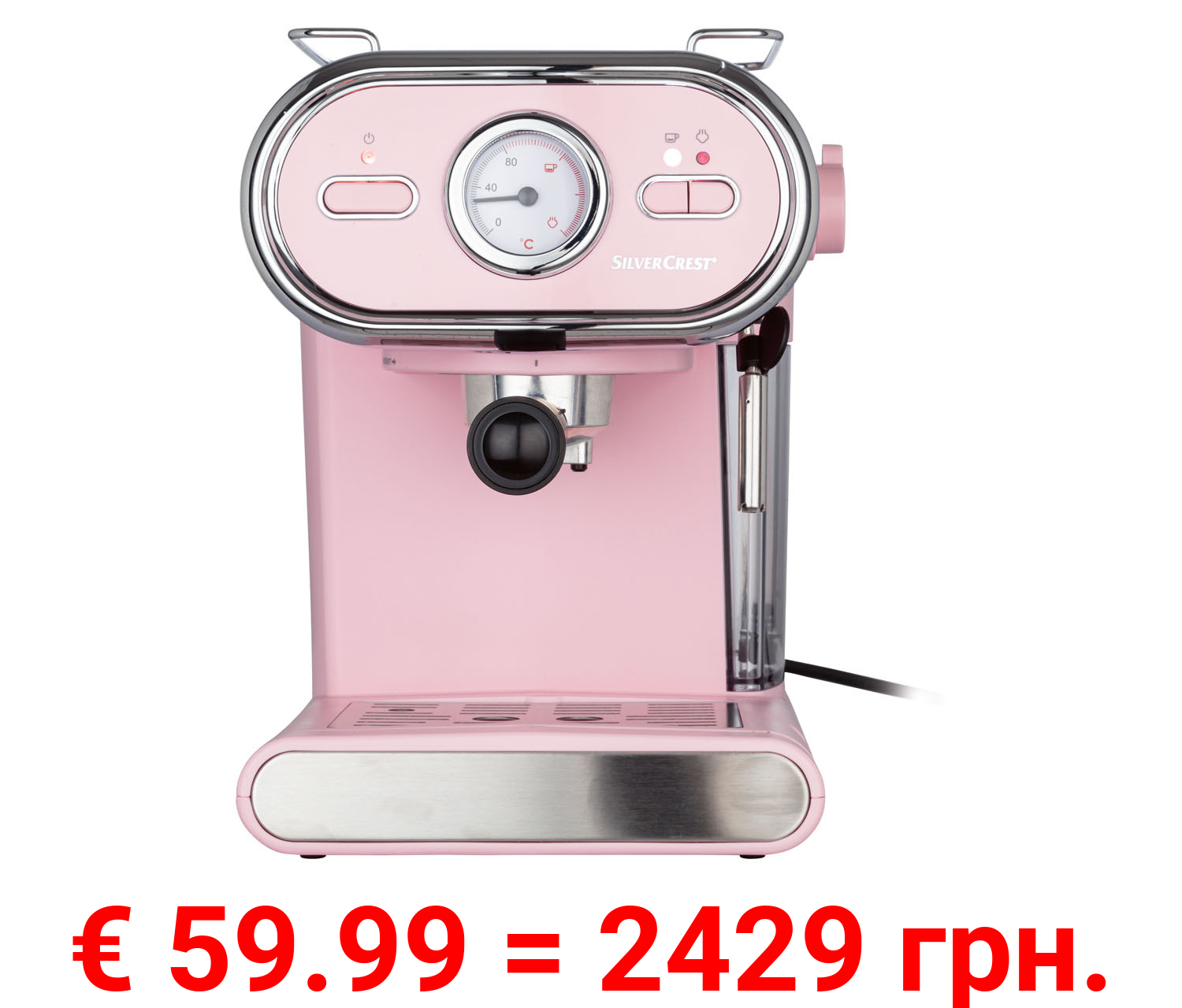 SILVERCREST® KITCHEN TOOLS Espressomaschine/Siebträger Pastell rosa SEM 1100 D3