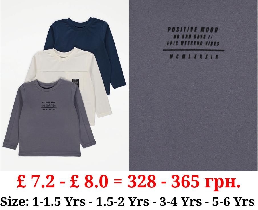 Sporty Long Sleeve Tops 3 Pack