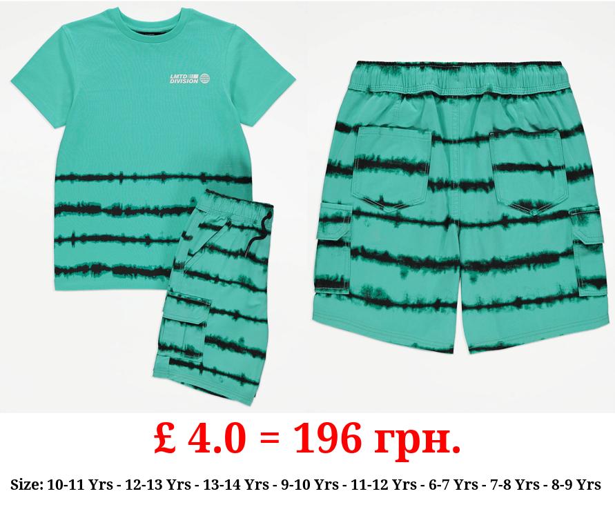 Turquoise Limited Division Tie Dye T-Shirt and Shorts Outfit