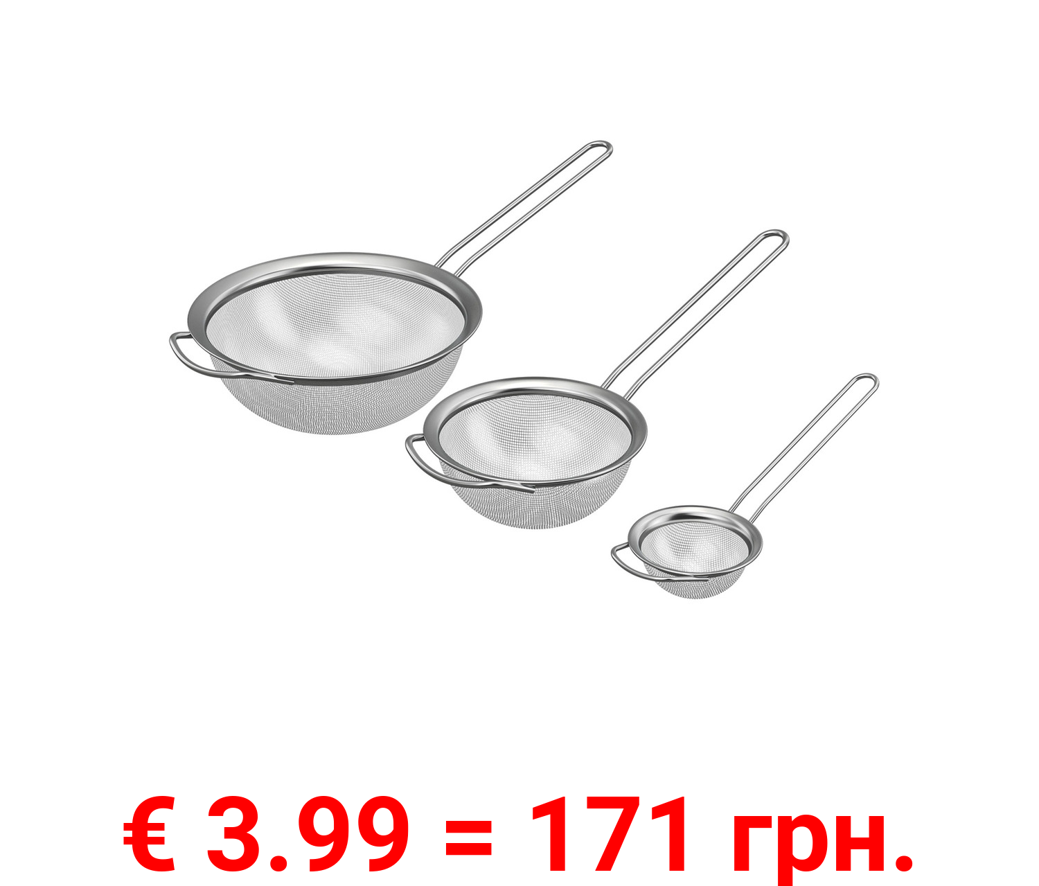 ERNESTO® Küchensieb-Set, 3 Stück, aus Edelstahl