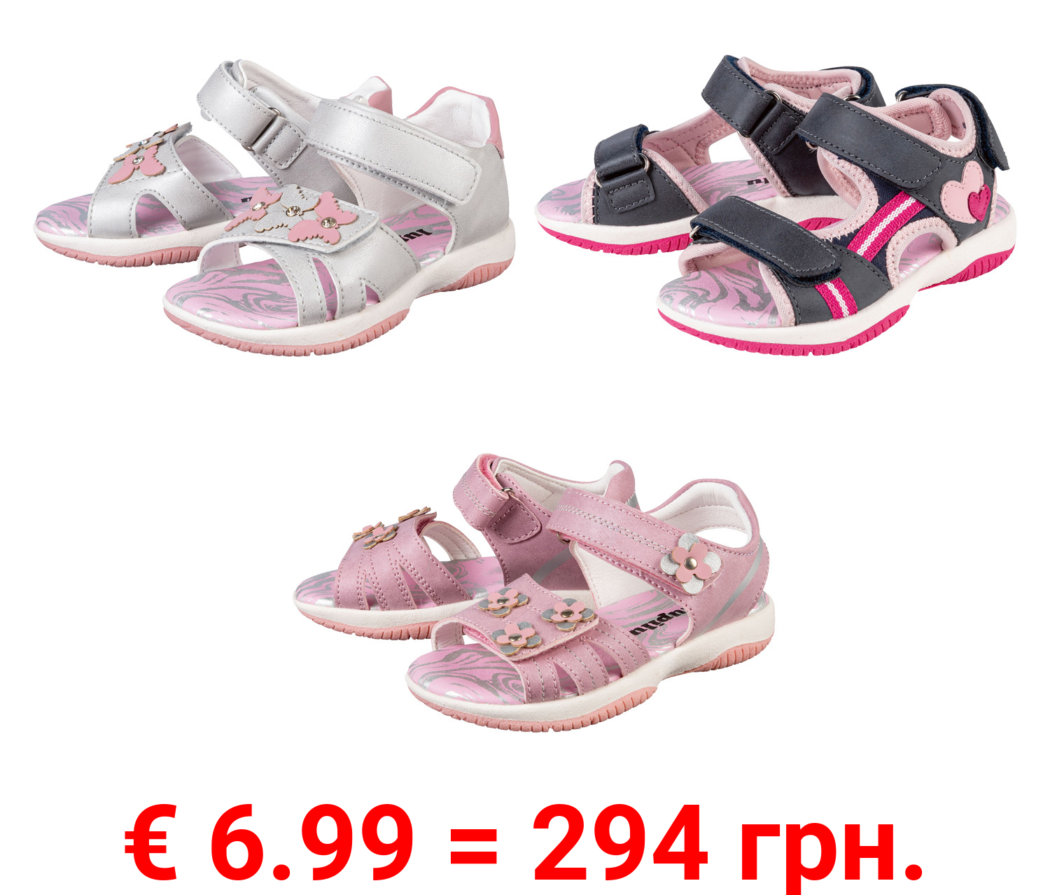 lupilu® Kleinkinder Mädchen Sandalen mit Klettverschluss