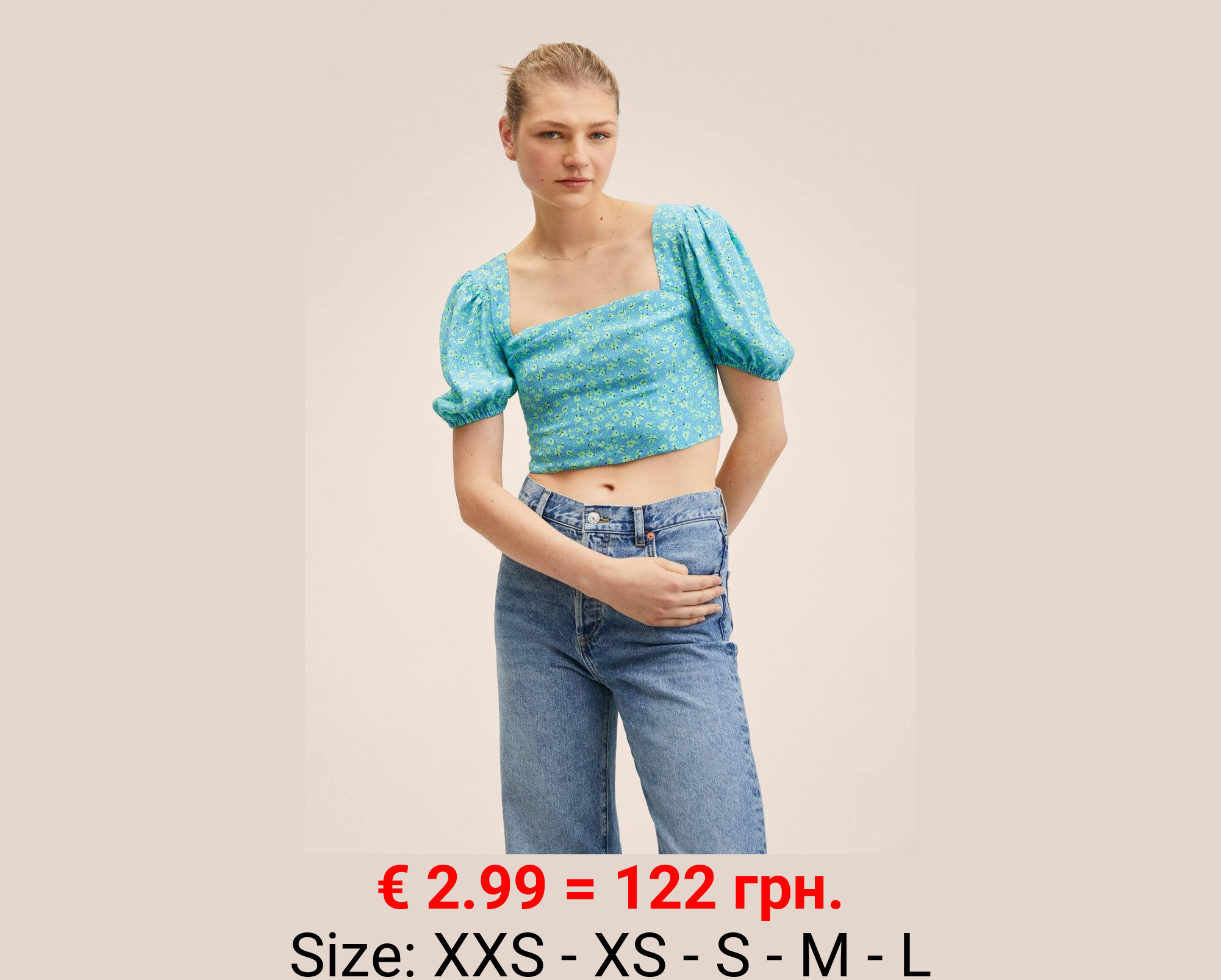 Blusa crop estampada