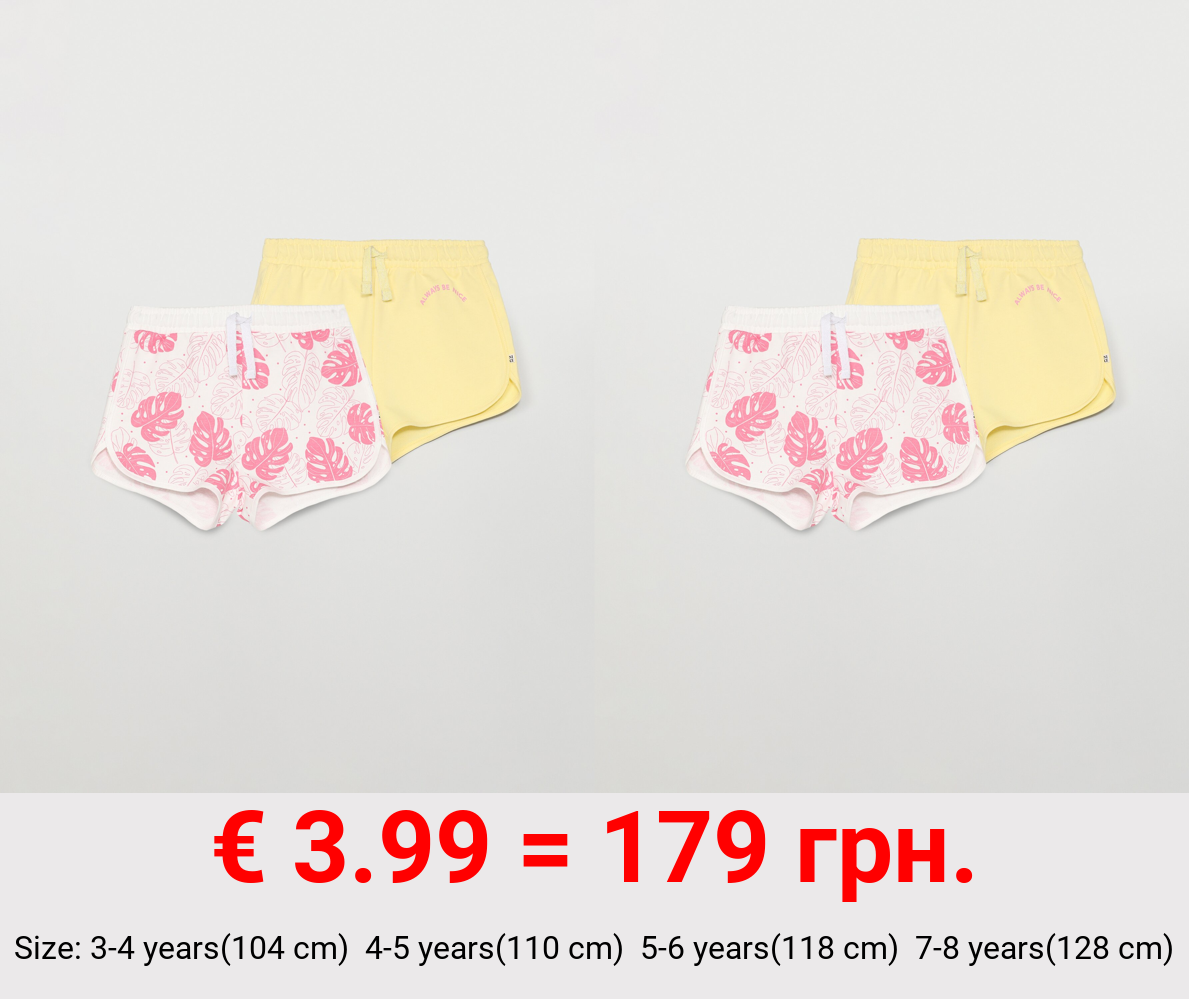 PACK OF 2 BASIC PRINTED PLUSH SHORTS
