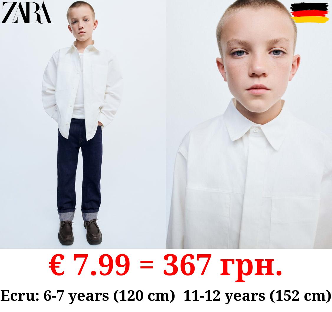 TRUE NEUTRALS POPLIN SHIRT WITH POCKET