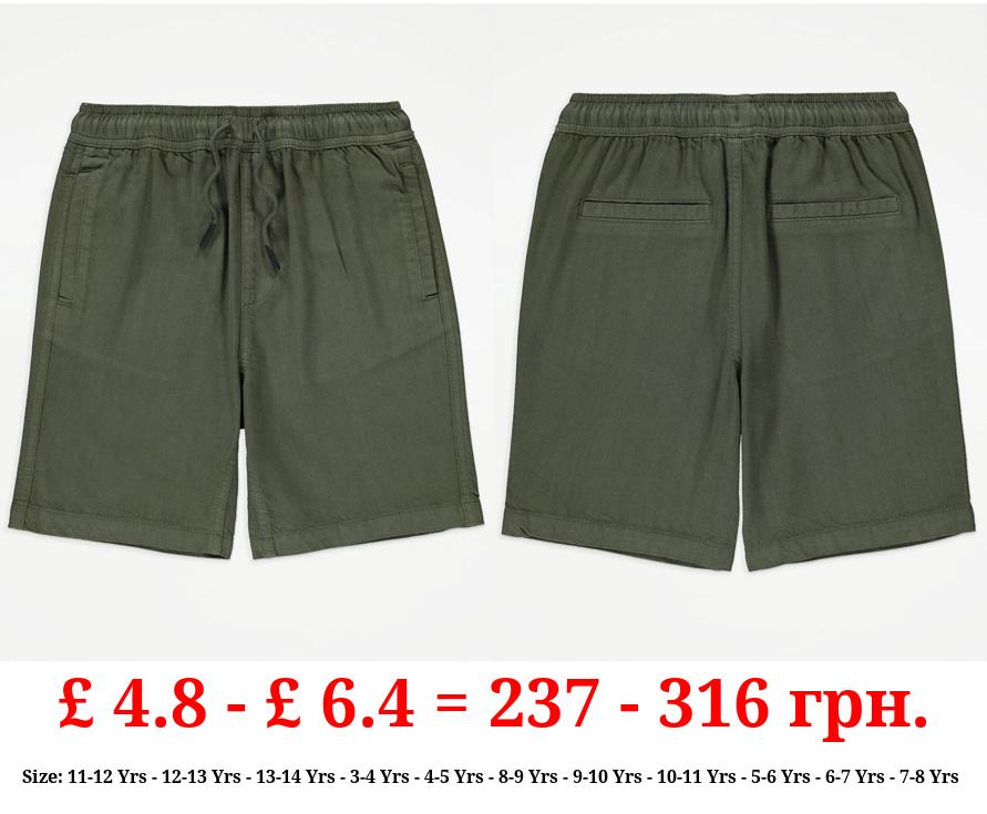 Khaki Pull On Shorts