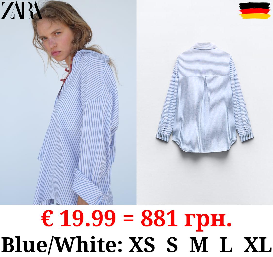 STRIPED LINEN BLEND SHIRT