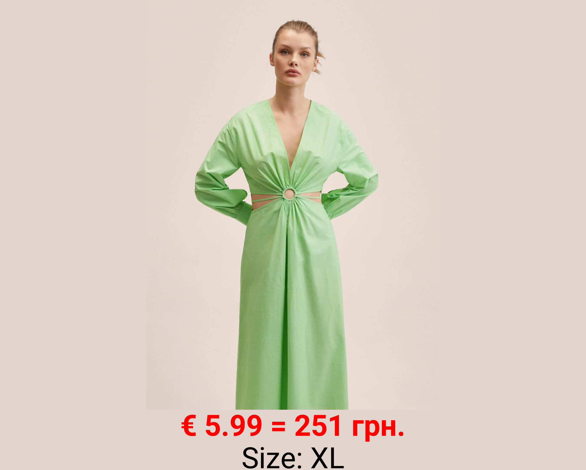 Vestido algodón abertura