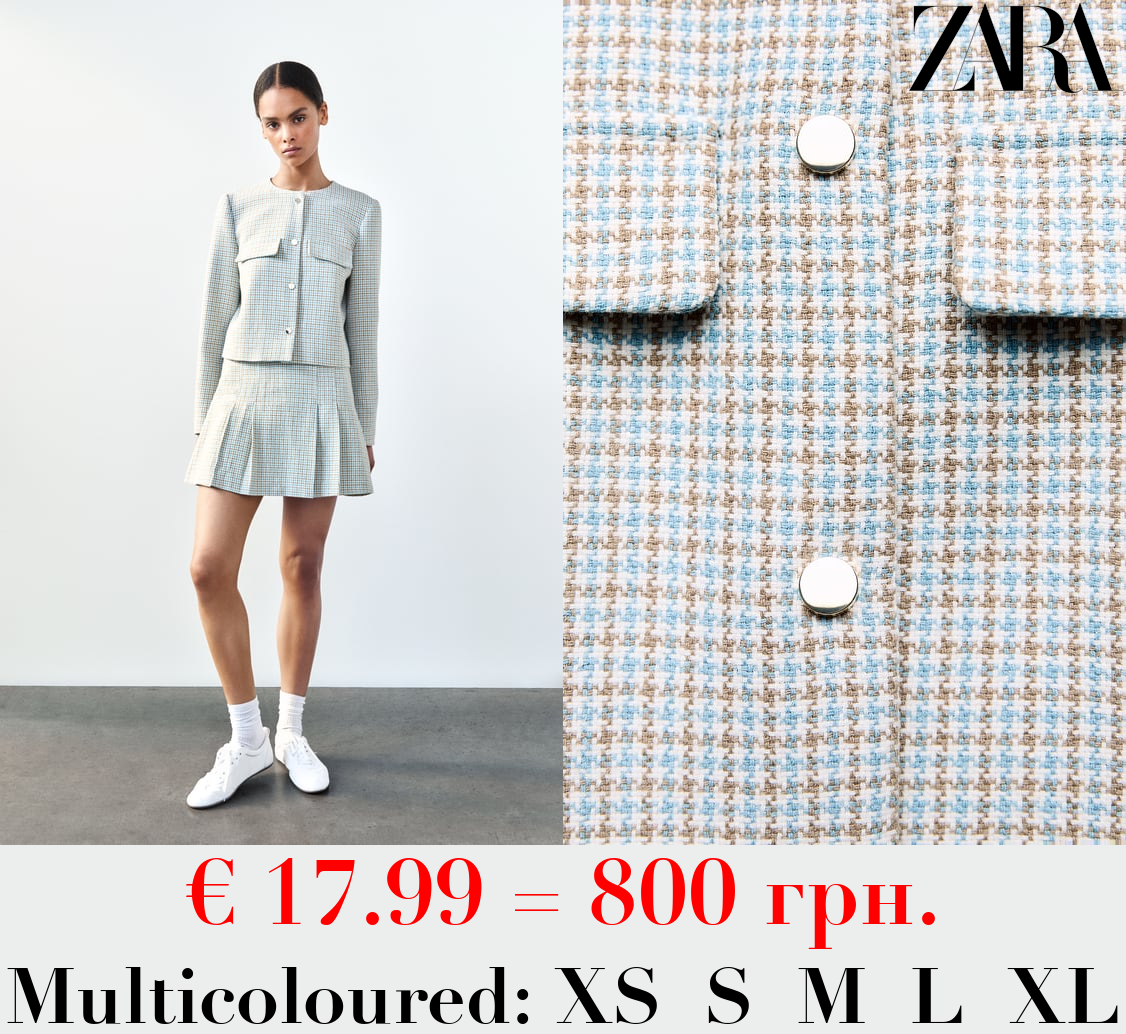 CROPPED CHECK BLAZER