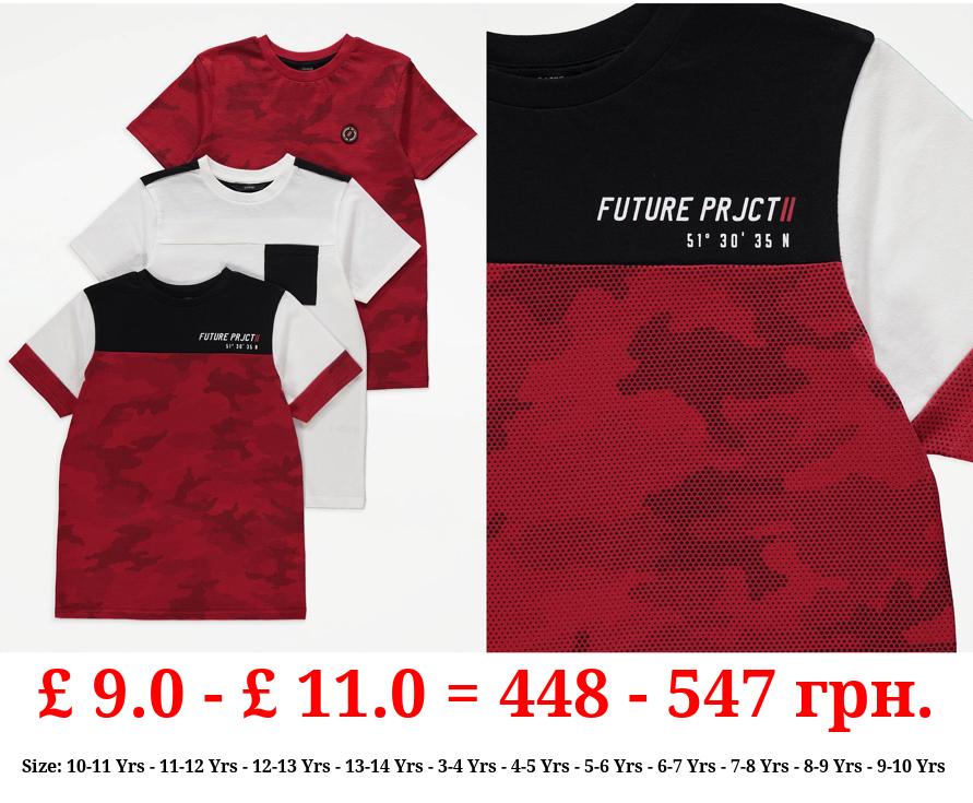 Red Camouflage T-Shirts 3 Pack