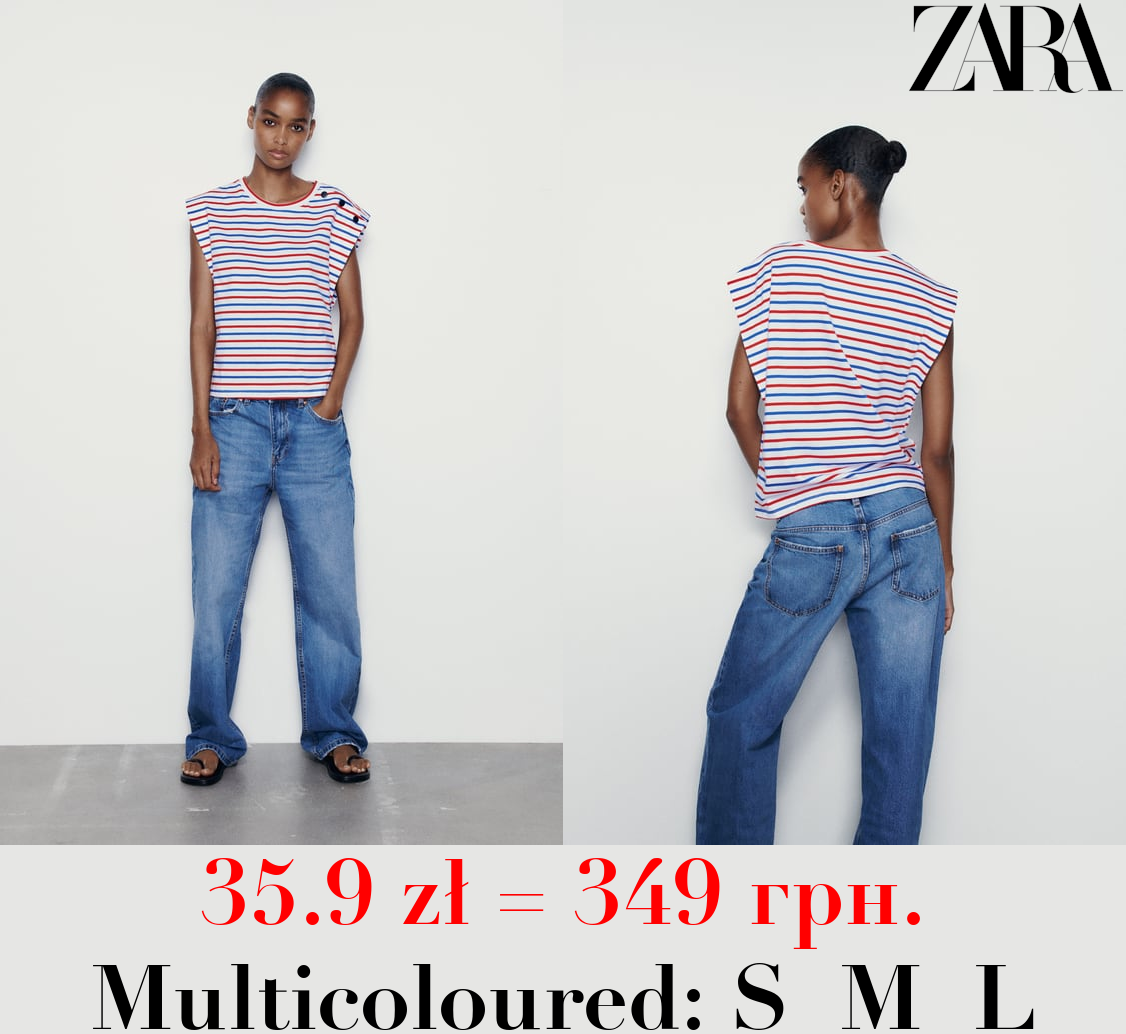 SLEEVELESS T-SHIRT WITH BUTTONS