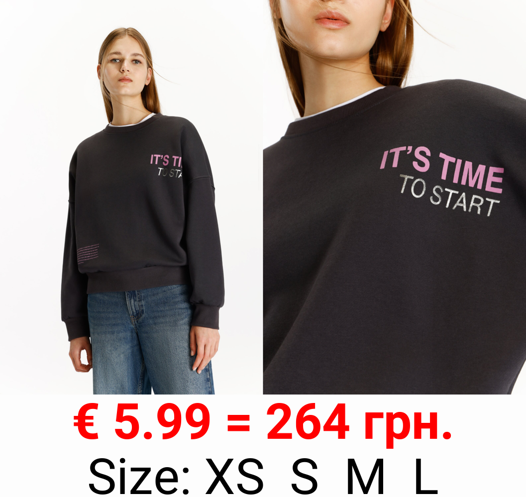 Metallic print sweatshirt