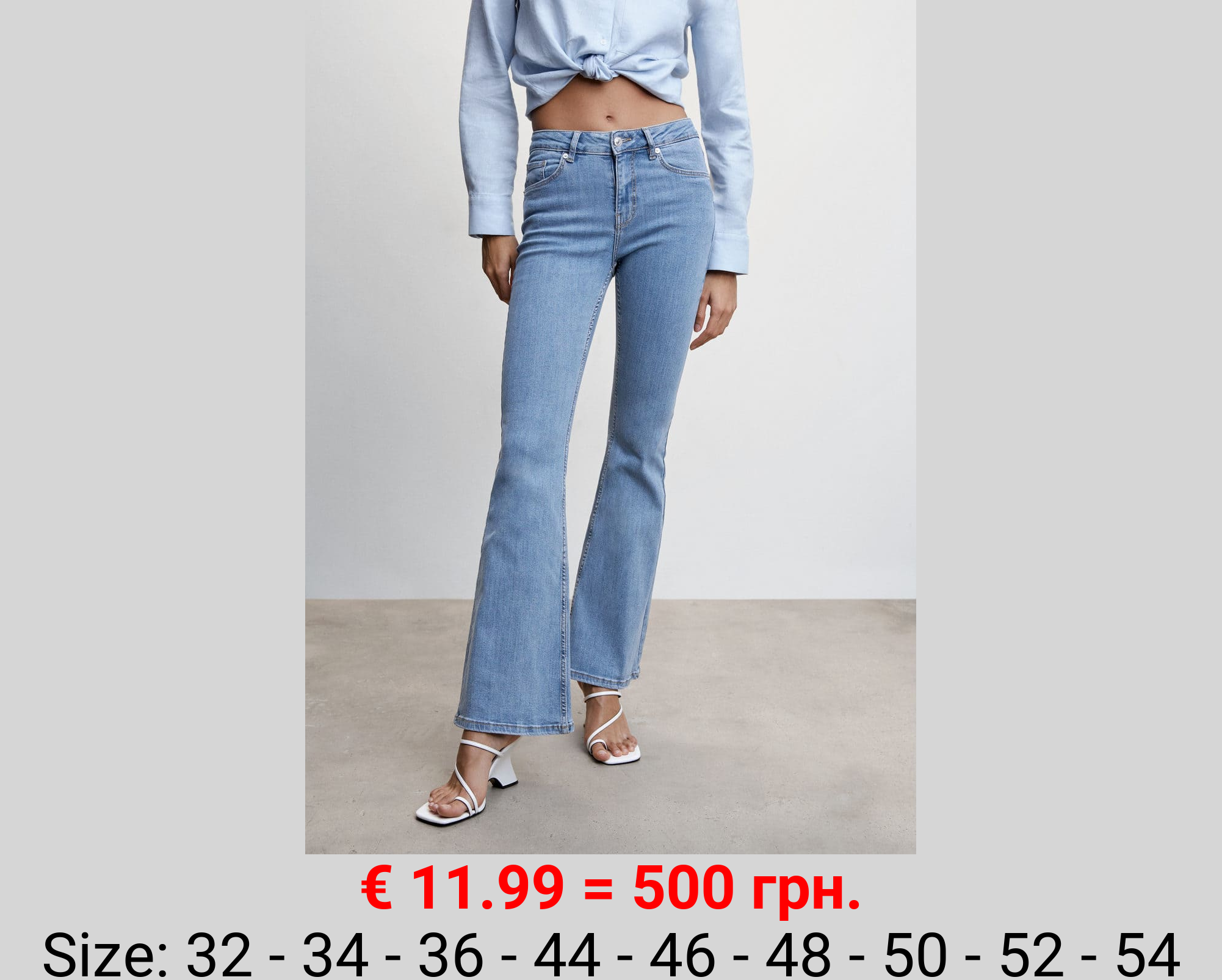 Jeans flare tiro medio