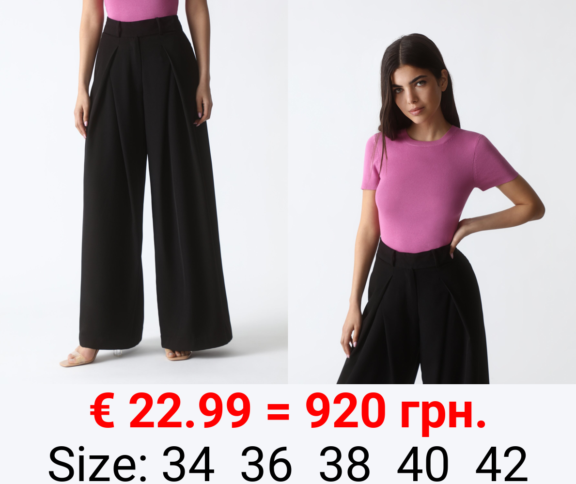 Wide-leg trousers with darts