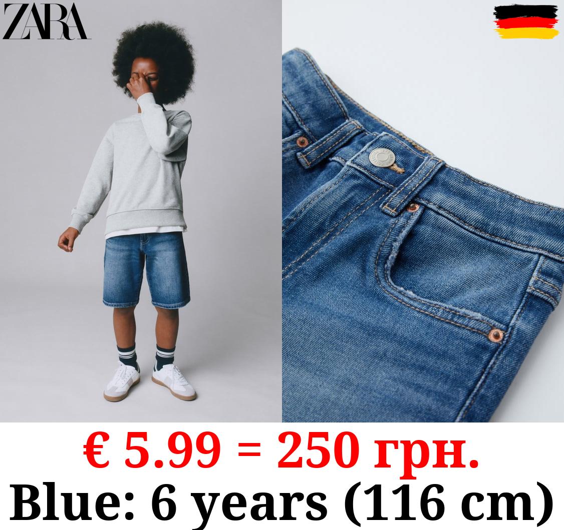 STRAIGHT FIT DENIM BERMUDA SHORTS