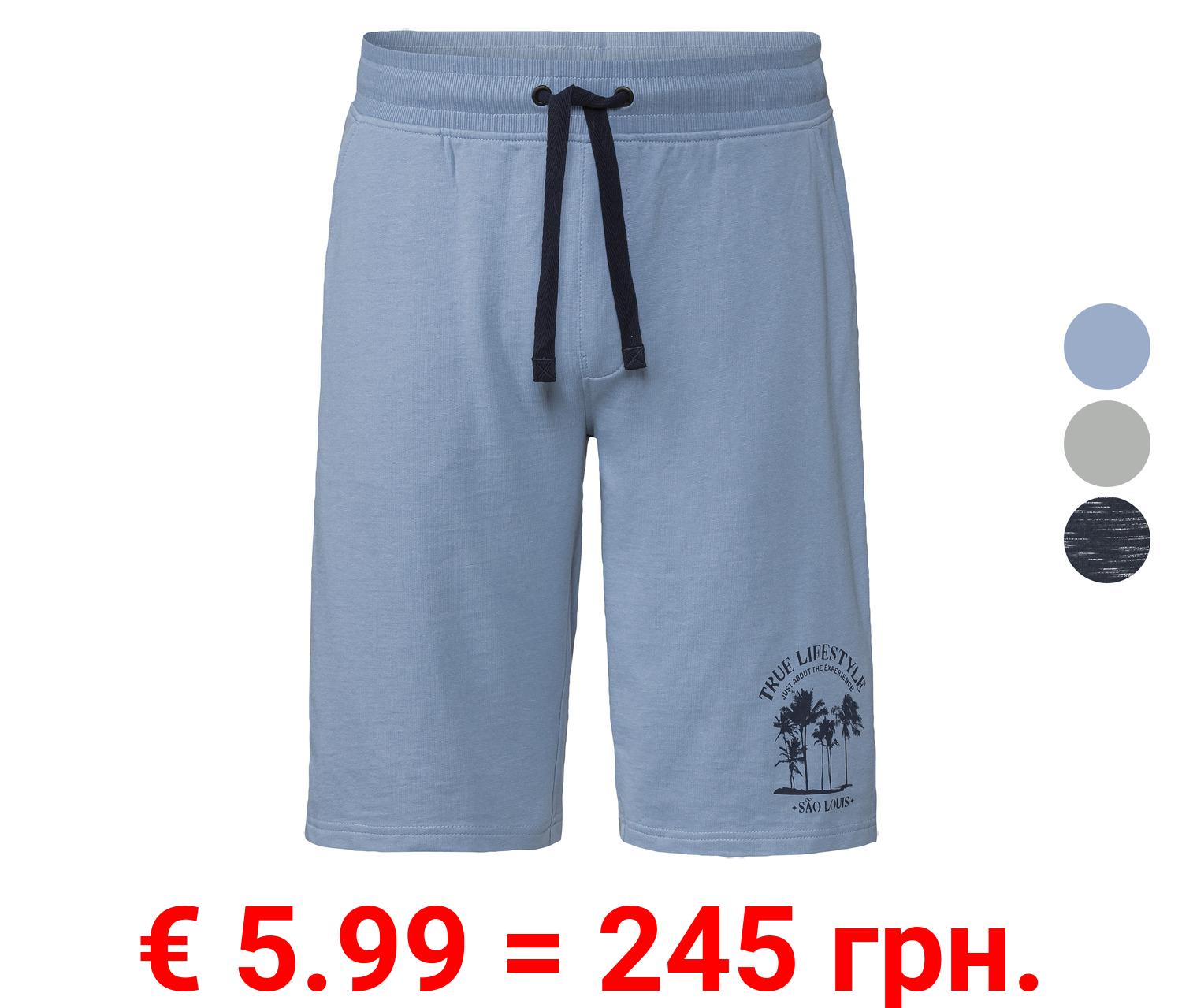 LIVERGY® Herren Sweatbermuda mit hohem Baumwollanteil