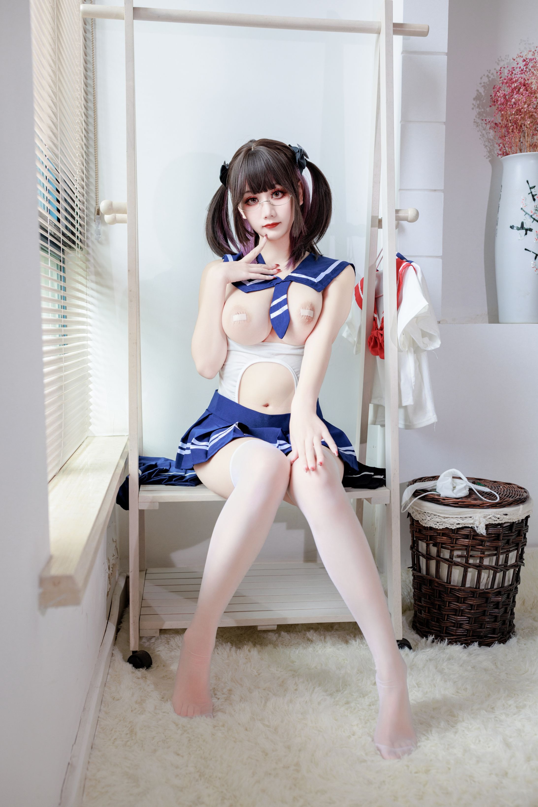 阿雪雪 连体水手服95P 85